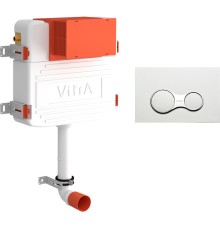 Смывной бачок скрытого монтажа VitrA 800-2019 с кнопкой смыва, белый