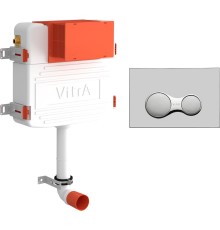 Смывной бачок скрытого монтажа VitrA 800-2020 с кнопкой смыва, хром